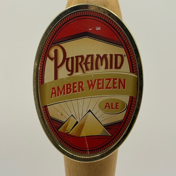 Amber Weizen Ale Tap Handle with Natural Wood Finish - Picture 3 of 9